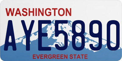 WA license plate AYE5890