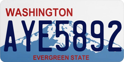 WA license plate AYE5892