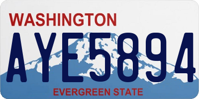 WA license plate AYE5894