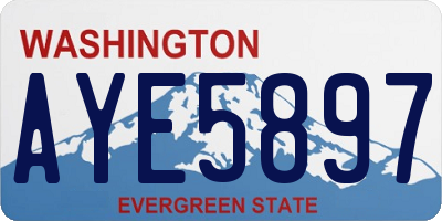 WA license plate AYE5897