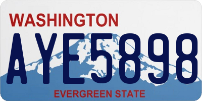 WA license plate AYE5898