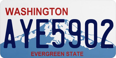 WA license plate AYE5902