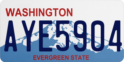 WA license plate AYE5904