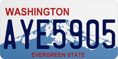 WA license plate AYE5905