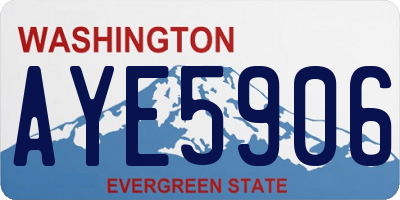 WA license plate AYE5906