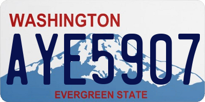 WA license plate AYE5907