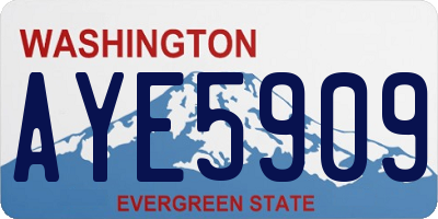 WA license plate AYE5909