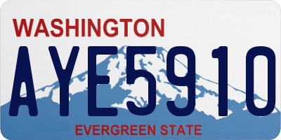 WA license plate AYE5910