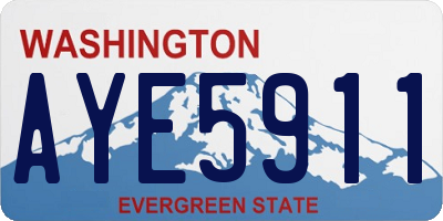 WA license plate AYE5911