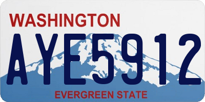 WA license plate AYE5912