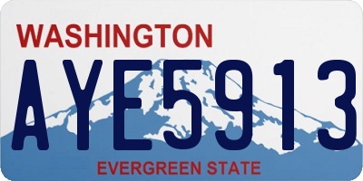 WA license plate AYE5913