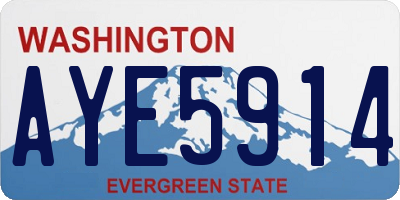 WA license plate AYE5914