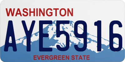 WA license plate AYE5916