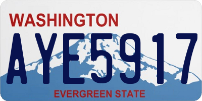 WA license plate AYE5917