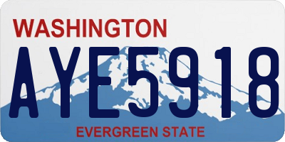 WA license plate AYE5918