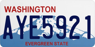 WA license plate AYE5921