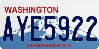 WA license plate AYE5922