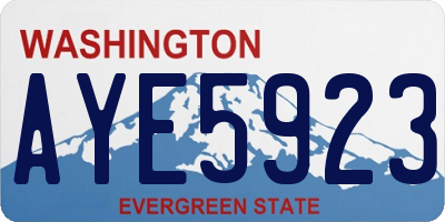 WA license plate AYE5923