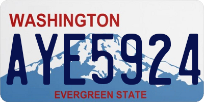 WA license plate AYE5924