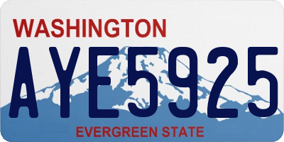 WA license plate AYE5925