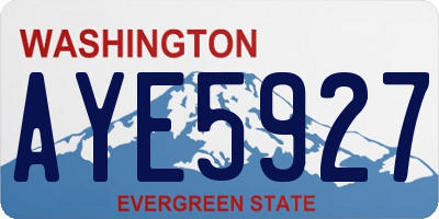 WA license plate AYE5927