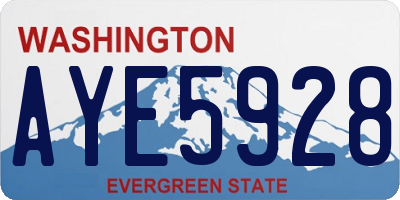 WA license plate AYE5928