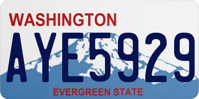 WA license plate AYE5929