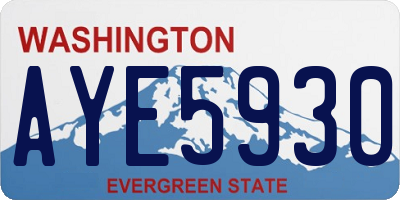 WA license plate AYE5930