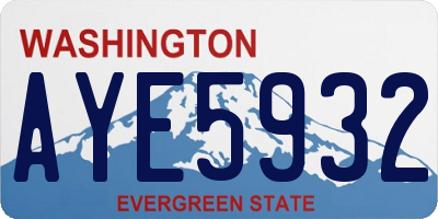 WA license plate AYE5932