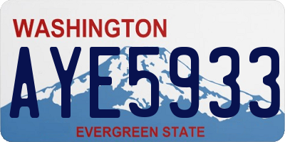 WA license plate AYE5933