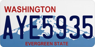 WA license plate AYE5935