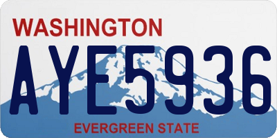 WA license plate AYE5936