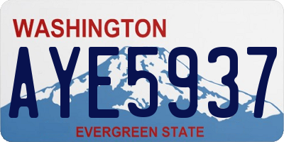 WA license plate AYE5937