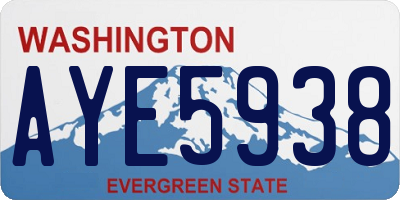 WA license plate AYE5938