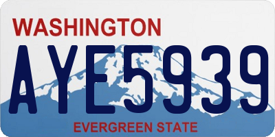 WA license plate AYE5939