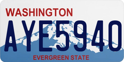 WA license plate AYE5940