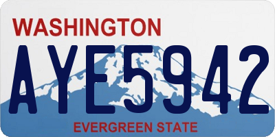 WA license plate AYE5942