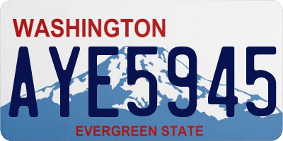 WA license plate AYE5945