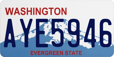 WA license plate AYE5946