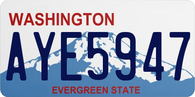 WA license plate AYE5947