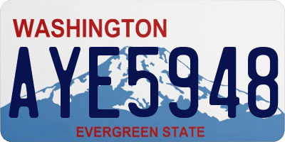 WA license plate AYE5948