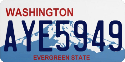 WA license plate AYE5949