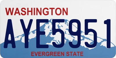 WA license plate AYE5951