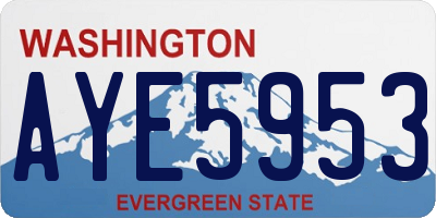 WA license plate AYE5953