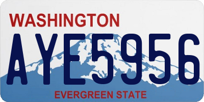 WA license plate AYE5956