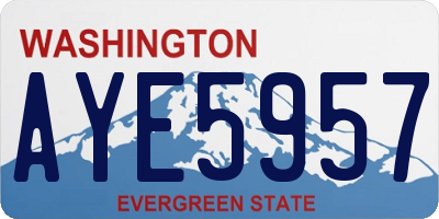 WA license plate AYE5957