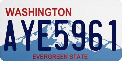 WA license plate AYE5961