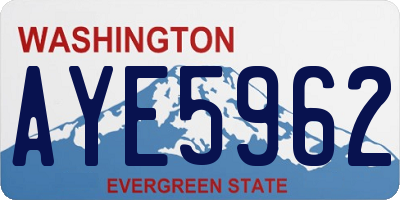 WA license plate AYE5962