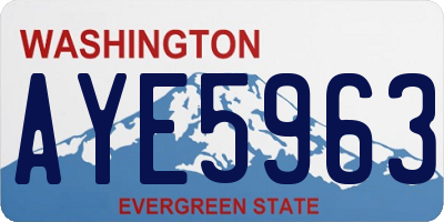 WA license plate AYE5963