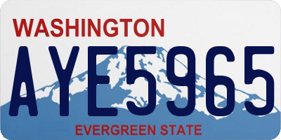 WA license plate AYE5965